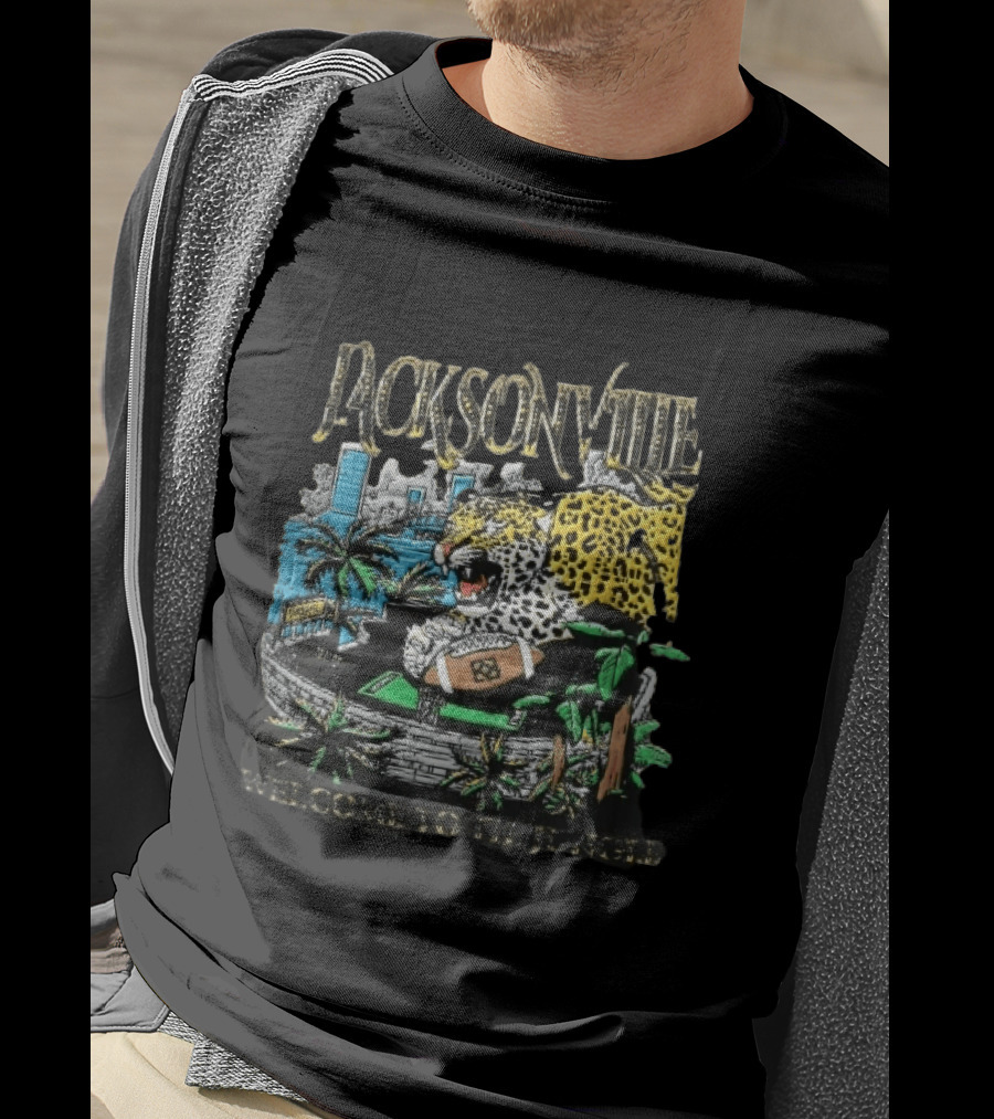 Jacksonville Welcome To The Jungle Leopard Football Stadium T-Shirt