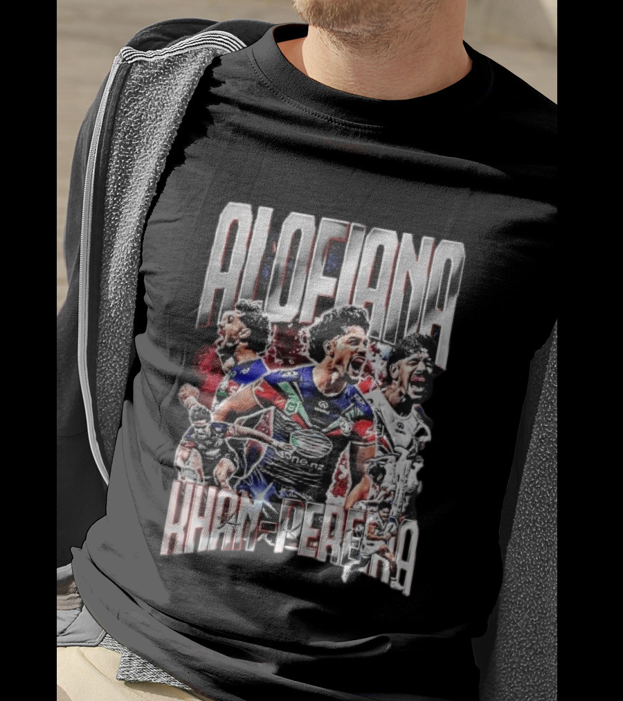 Alofiana Khan Pereira Rugby Action Collage Bootleg One New Zealand Warriors T-Shirt