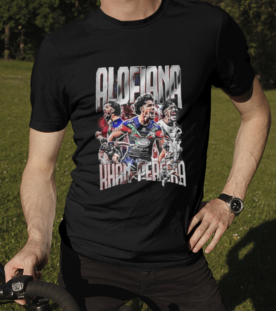 Alofiana Khan Pereira Rugby Action Collage Bootleg One New Zealand Warriors T-Shirt