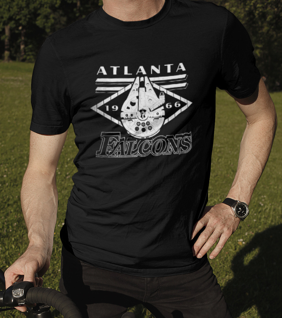 Atlanta Falcons 1966 Star Wars Millennium Falcon Diamond Frame T-Shirt