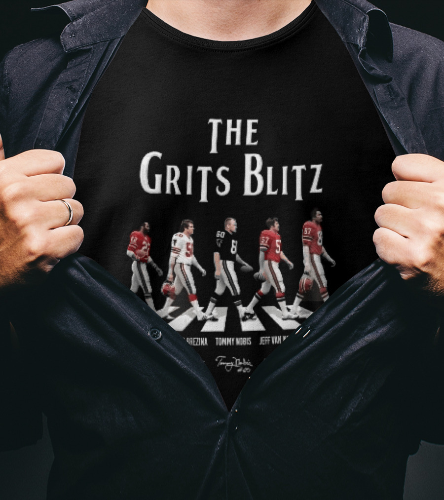 Atlanta Falcons The Grits Blitz Rolland Lawrence Greg Brezina Joel Williams Abbey Road Crosswalk Roster Players T-Shirt