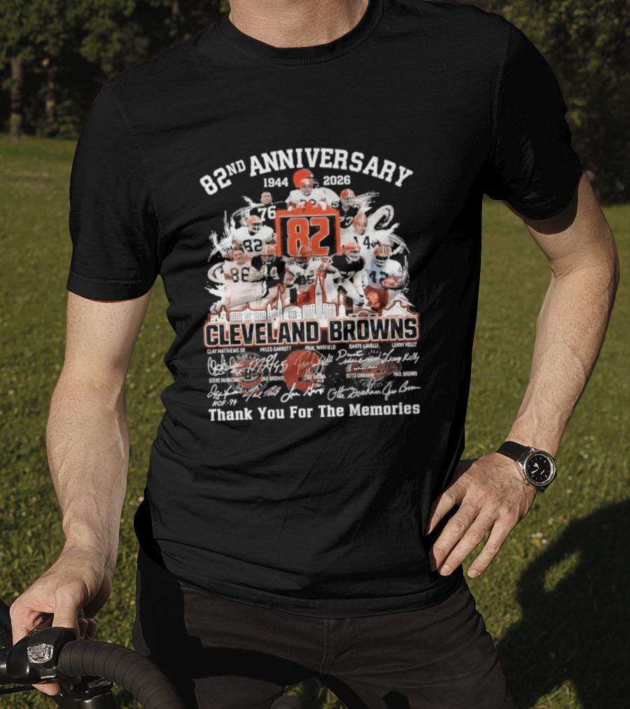 Cleveland Browns 82nd Anniversary 1944 2026 Thank You For The Memories Signatures T-Shirt