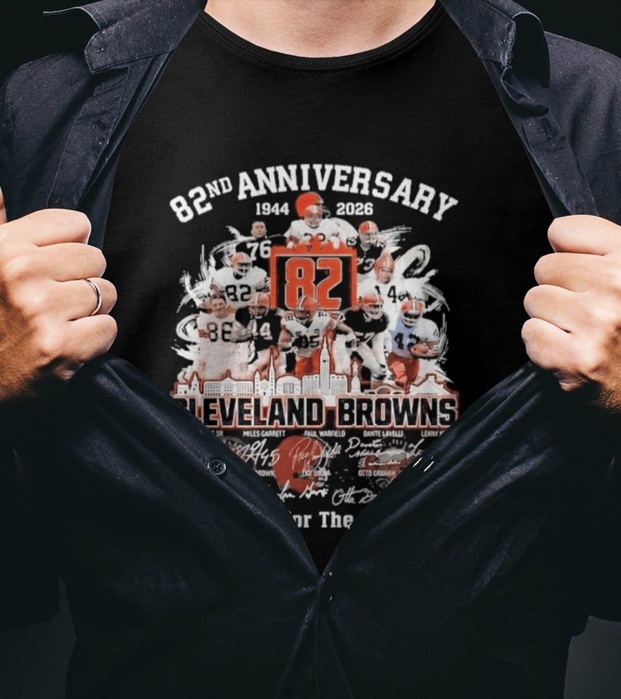 Cleveland Browns 82nd Anniversary 1944 2026 Thank You For The Memories Signatures T-Shirt