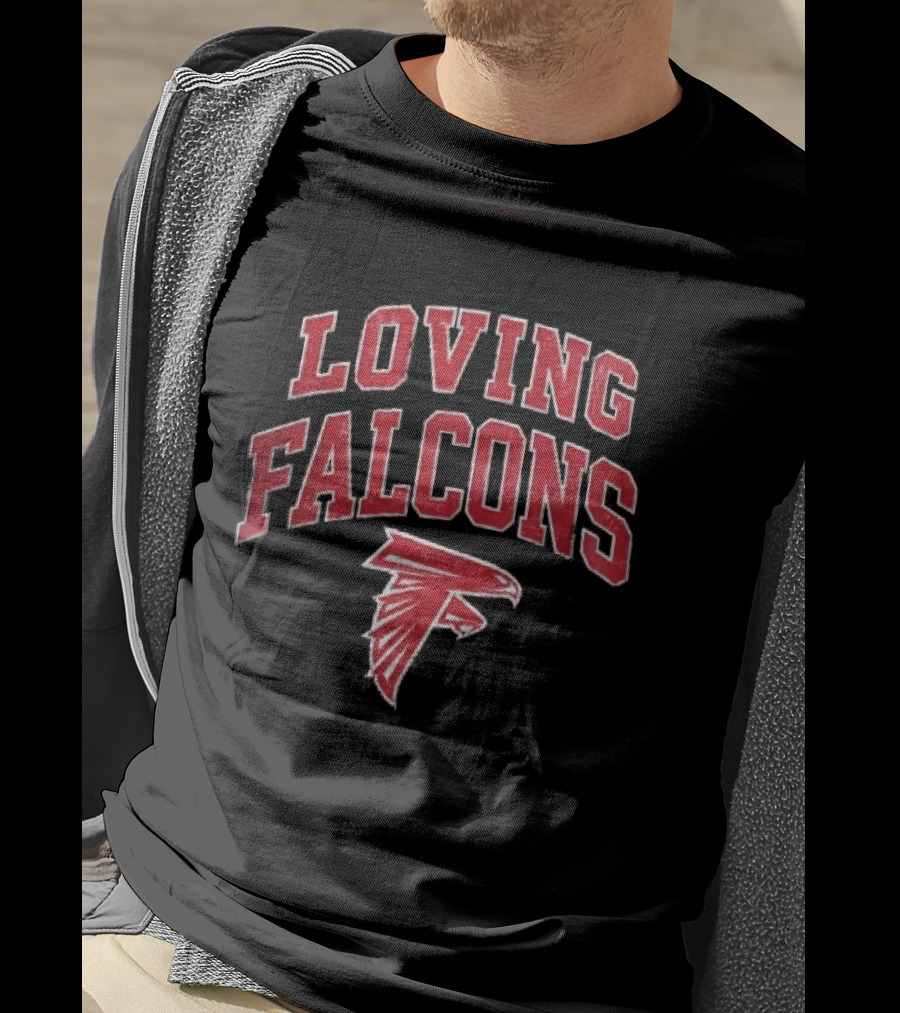 Loving Falcons Distressed Arched Varsity Bird T-Shirt