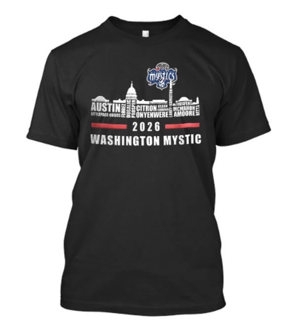 Washington Mystics 2026 Skyline Mystic Austin Littlepage Buggs Roster T-Shirt