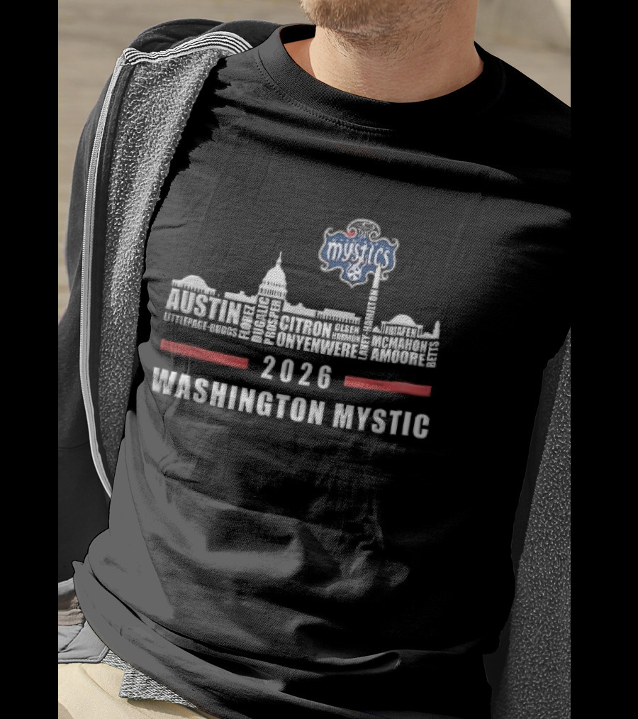 Washington Mystics 2026 Skyline Mystic Austin Littlepage Buggs Roster T-Shirt