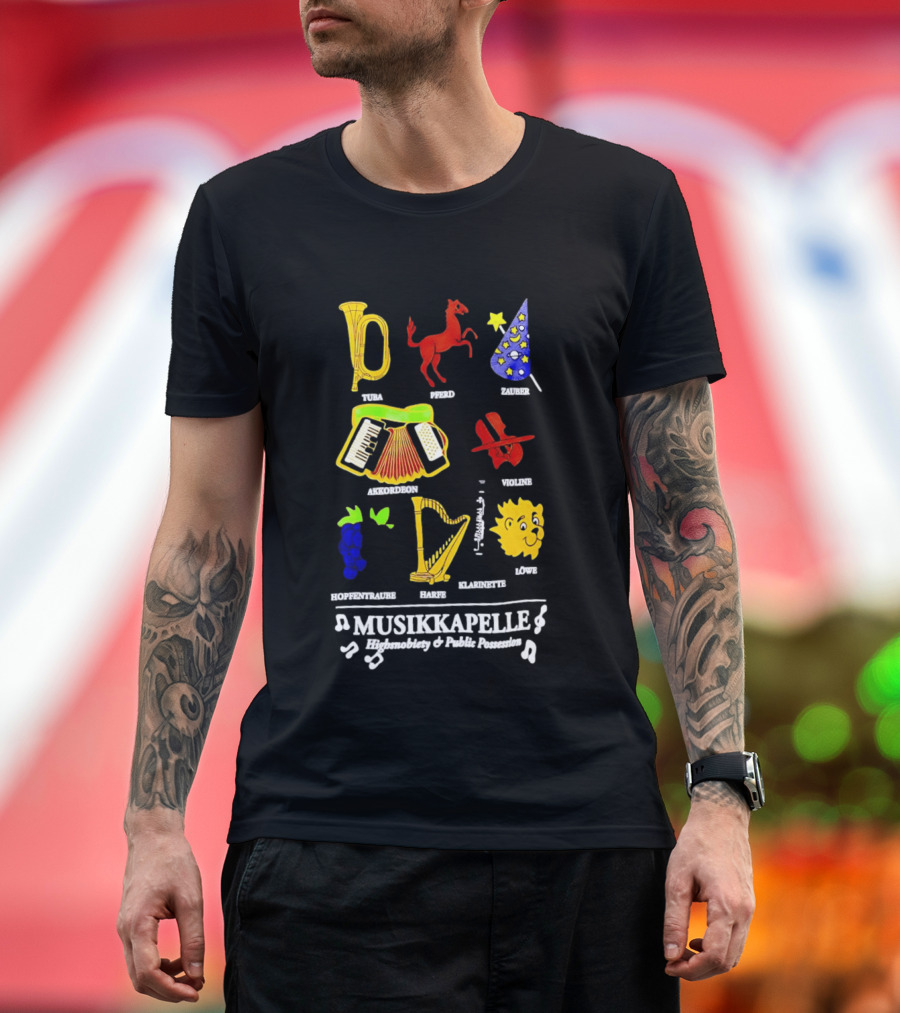 Musikkapelle Highsnobiety And Public Possession Tuba Speed Zauber Akkordeon Wolke Hopfentruabe Harfe Klarinet Löwe T-Shirt
