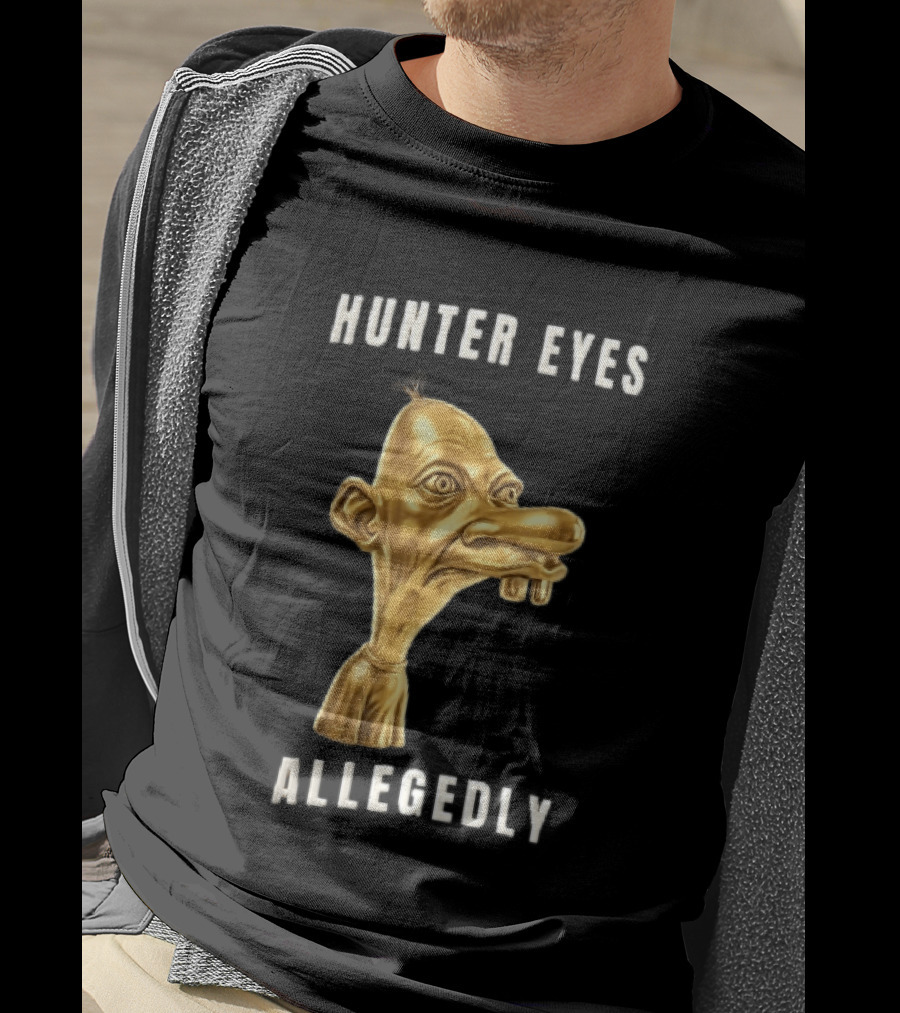 Hunter Eyes Allegedly 3D Golden Manny Caricature Head T-Shirt