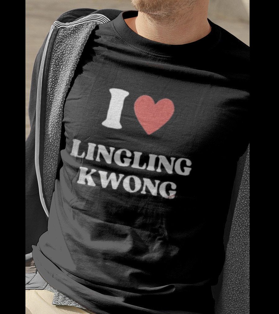 I Love Lingling Kwong Red Heart White Black T-Shirt