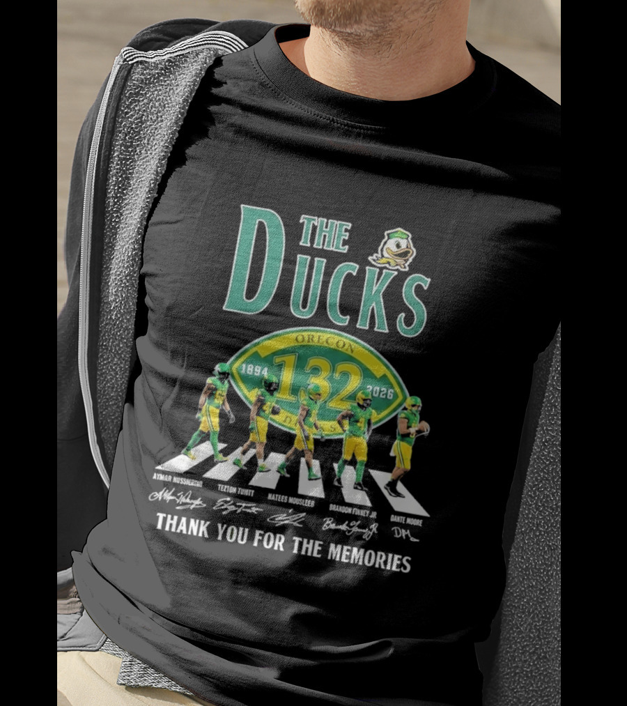 Oregon Ducks 132nd Anniversary 1894 2026 Abbey Road Thank You For The Memories T-Shirt