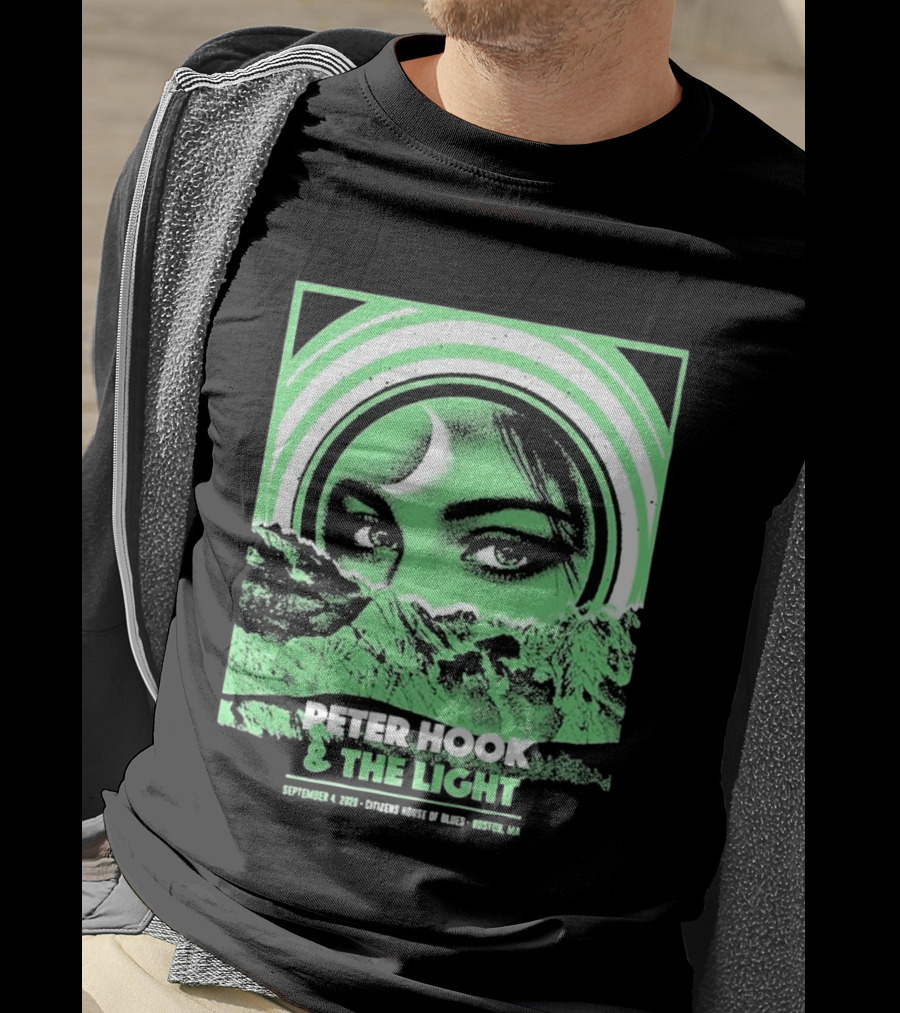 Peter Hook And The Light Boston MA Citizens House Of Blues September 4 2026 Event Crescent Moon Woman's Eyes Green Mountains T-Shirt