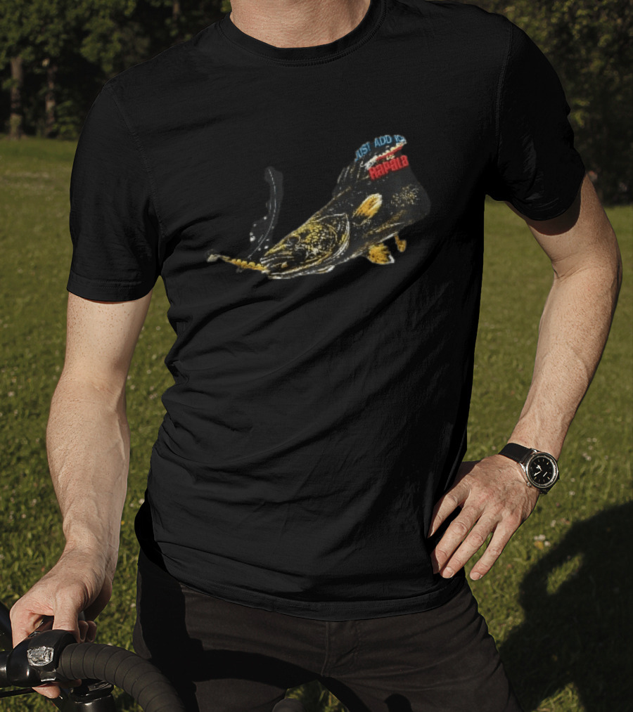 Rapala Just Add Ice Walleye Fish Biting Yellow Lure Underwater T-Shirt