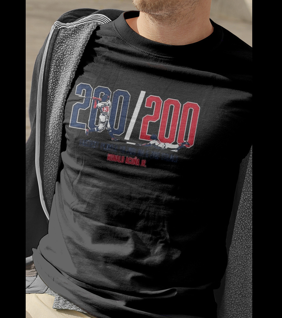 200/200 Fastest Player 200 HR 200 Steals Ronald Acuña Jr. T-Shirt