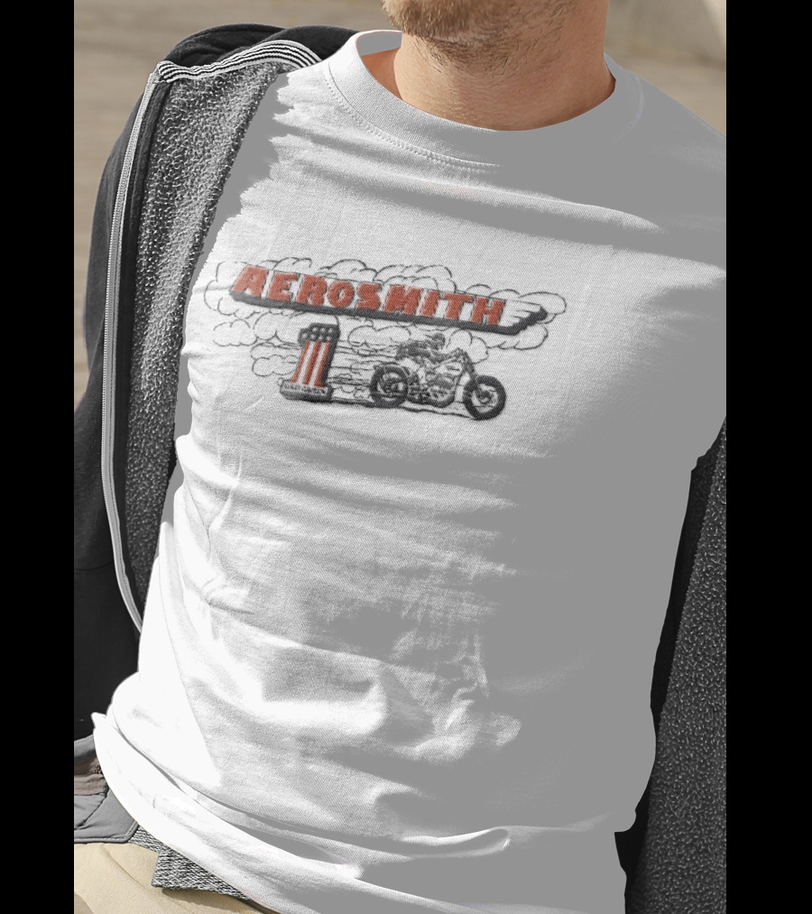 Aerosmith Harley Davidson Motorcycle Rider Speeding Clouds 1 T-Shirt