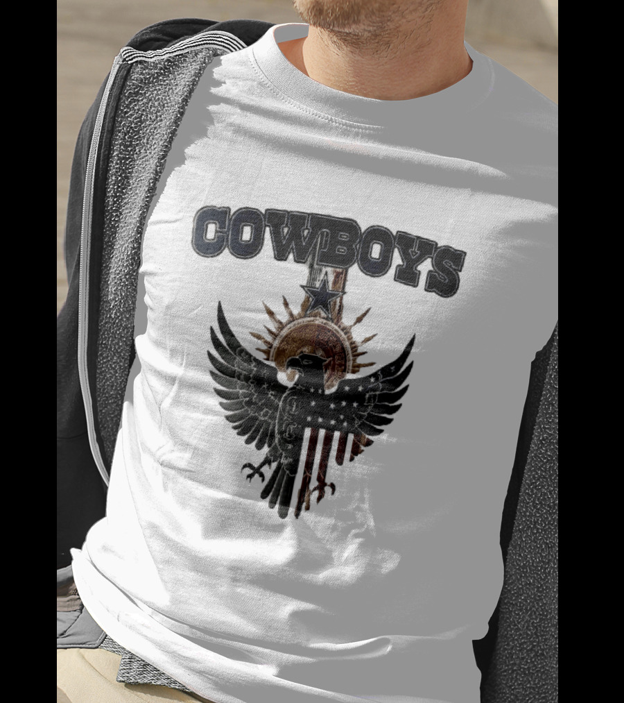 Dallas Cowboys American Mexican Flag Eagle Star Aztec Calendar T-Shirt