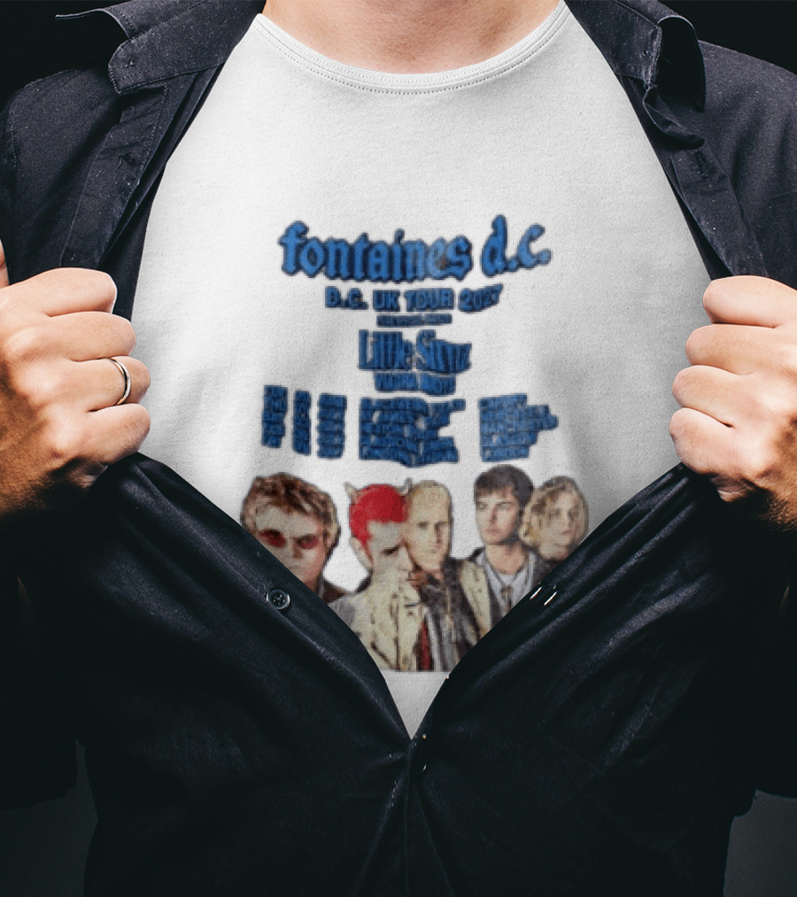 Fontaines D.C. UK Tour 2027 Summer Headline Tour Blue T-Shirt