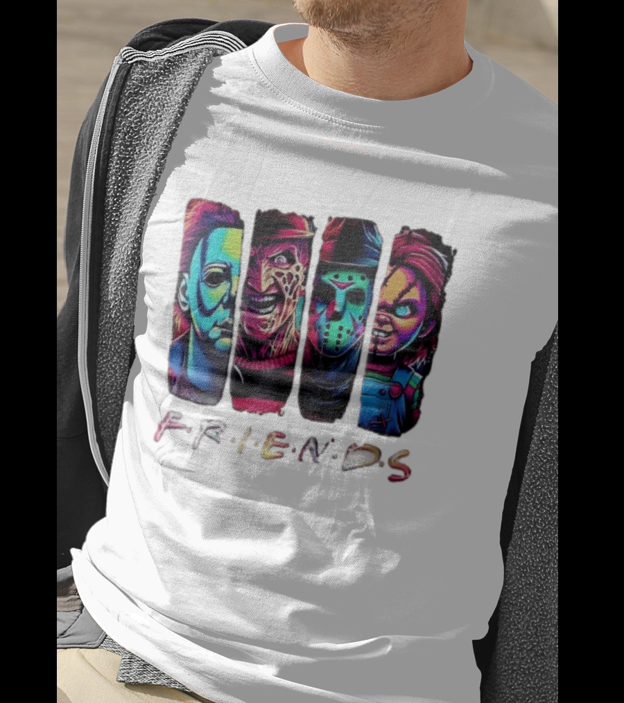 Friends Horror Michael Freddy Jason Chucky Multicolored T-Shirt