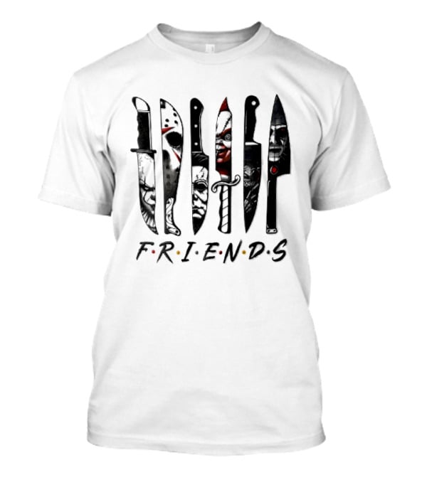 Friends Horror Movie Villains Knife Blades T-Shirt