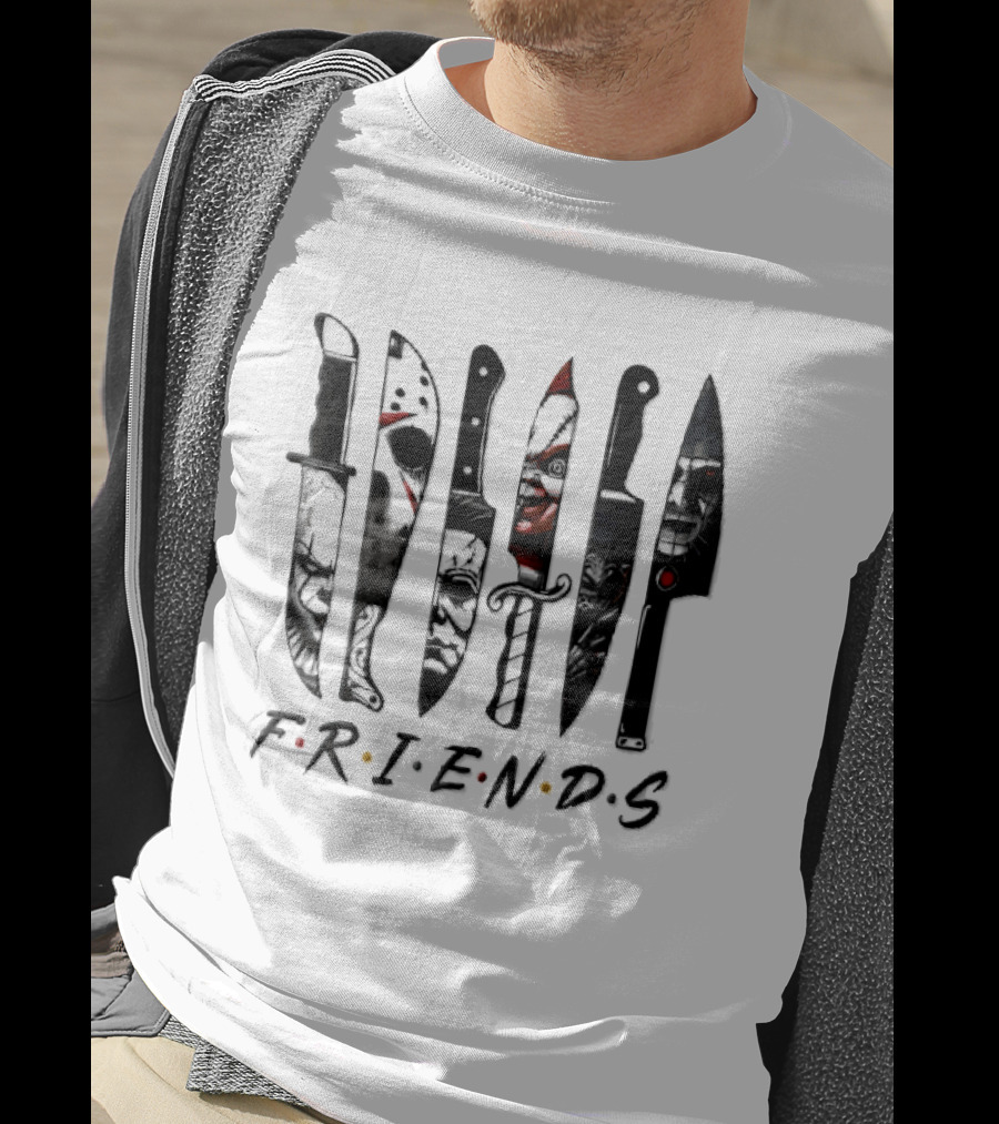 Friends Horror Movie Villains Knife Blades T-Shirt