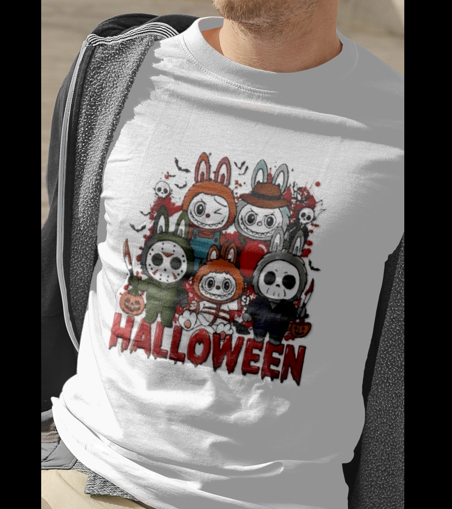 Halloween Cartoon Bunny Horror Characters Costumes Scary Masks T-Shirt