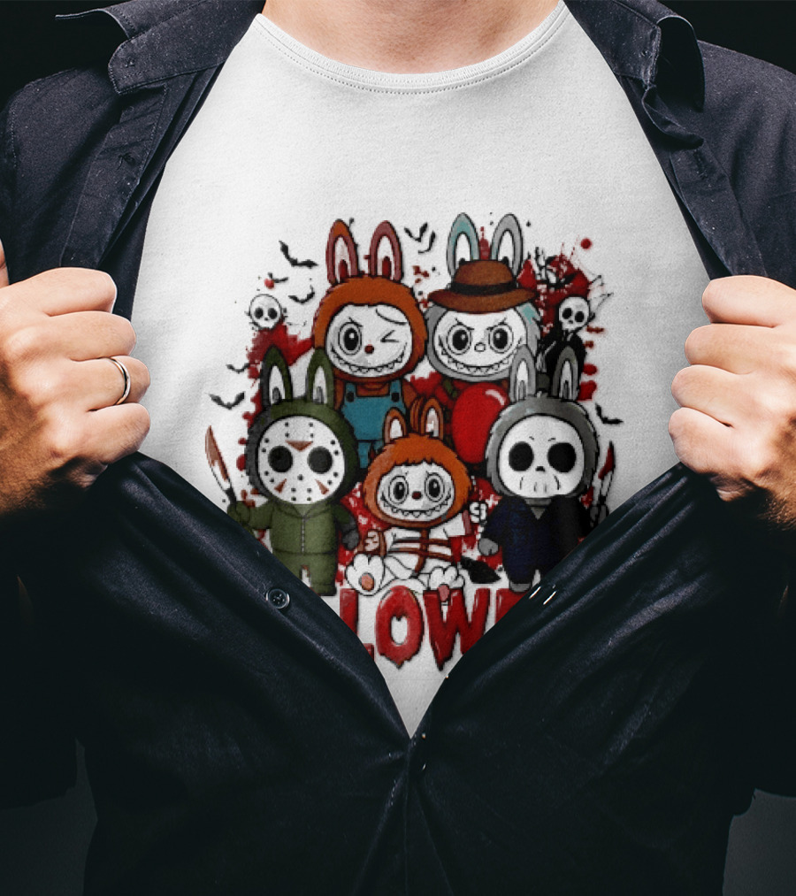 Halloween Cartoon Bunny Horror Characters Costumes Scary Masks T-Shirt
