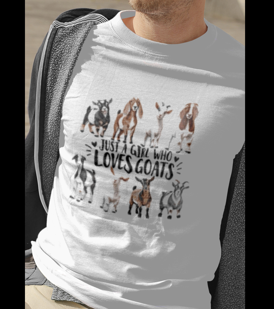 Just A Girl Who Loves Goats With Cute Goat Illustrations T-Shirt