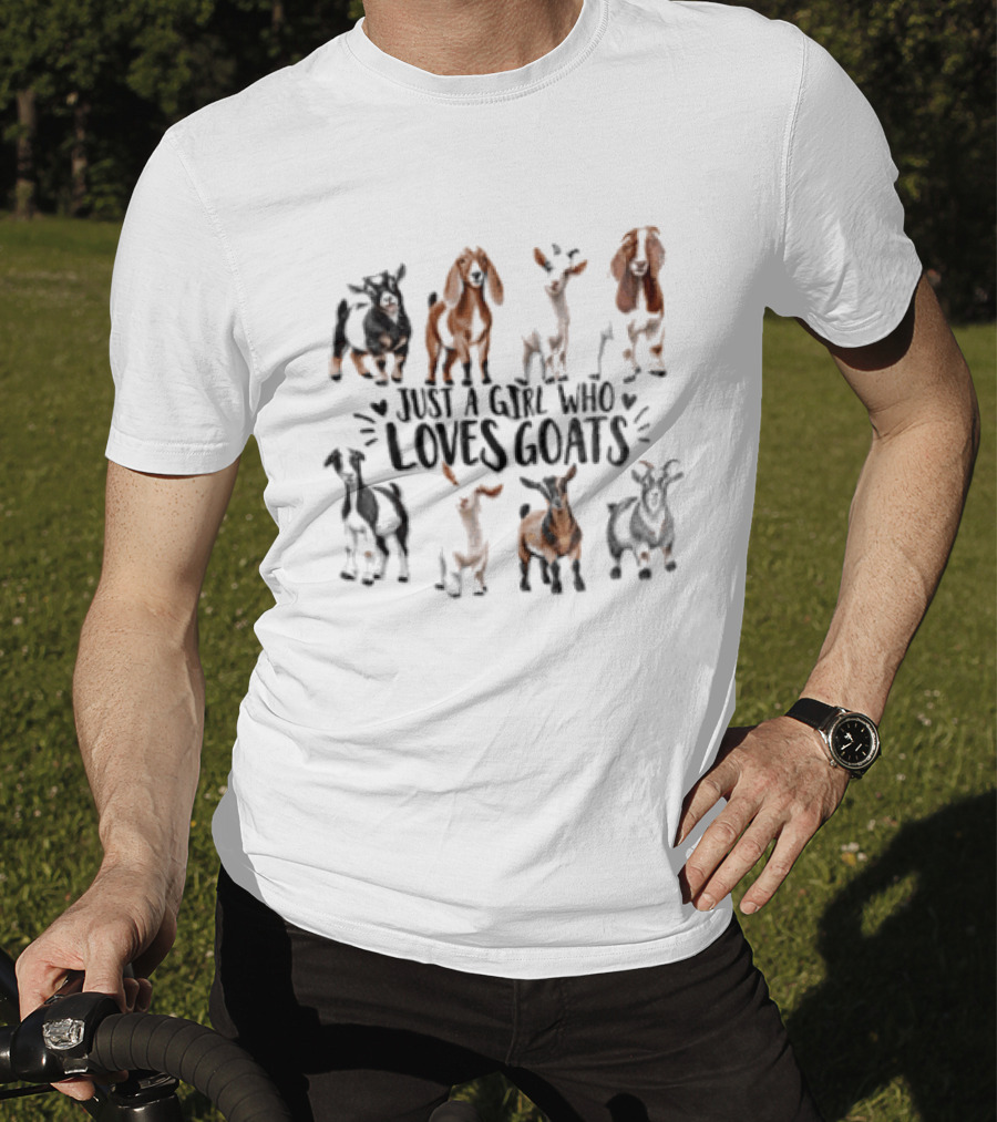 Just A Girl Who Loves Goats With Cute Goat Illustrations T-Shirt