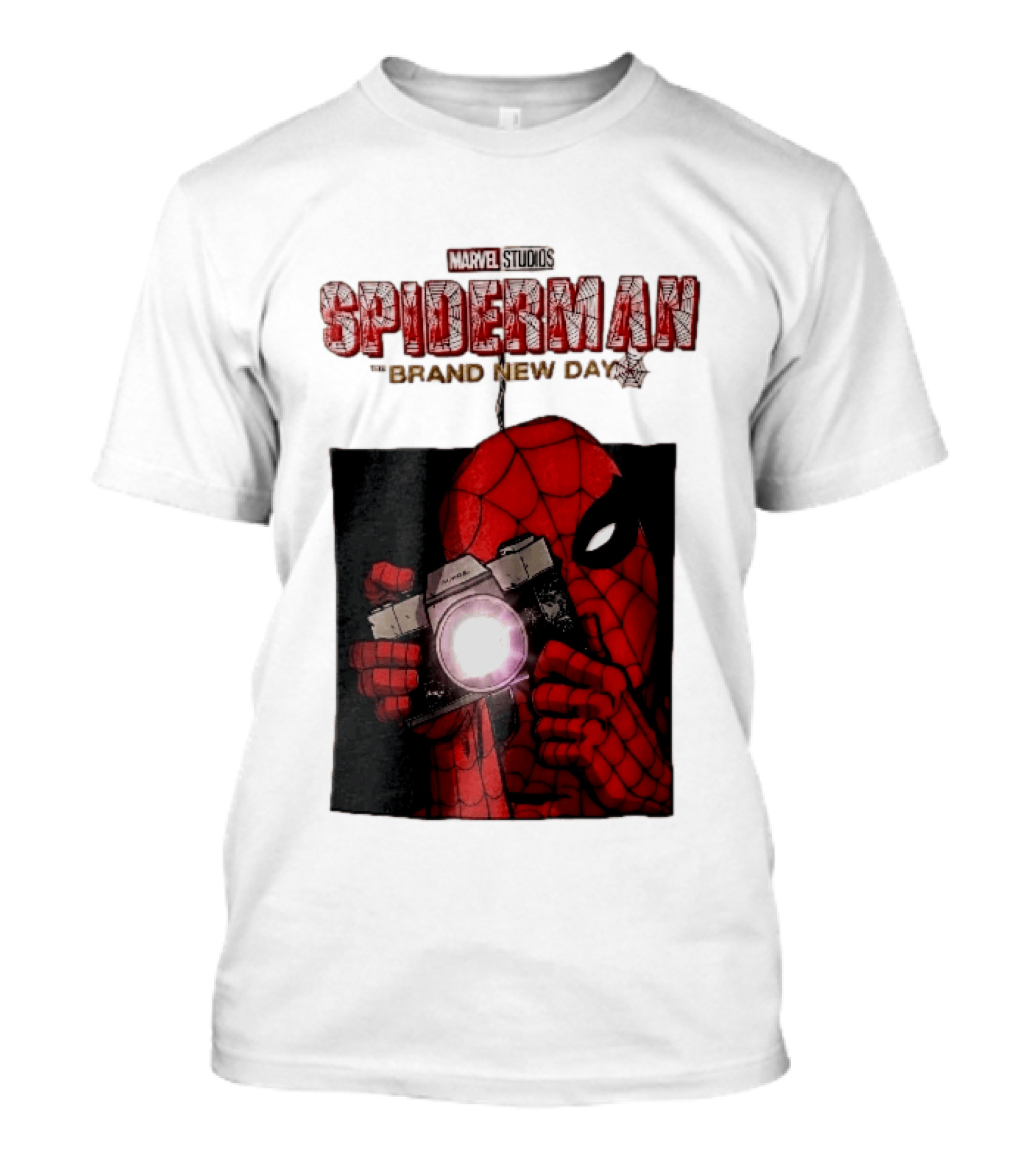 Marvel Studios Spiderman The Brand New Day Masked Hero Camera Flash T-Shirt