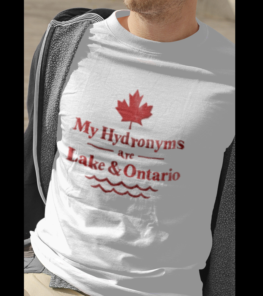 My Hydronyms Are Lake And Ontario Maple Leaf Waves T-Shirt