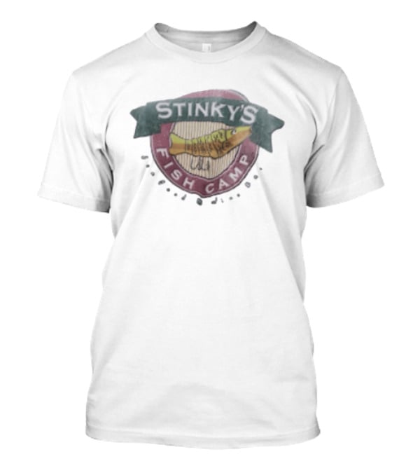 Stinky's Fish Camp Seafood And Wine Bar Logo With Fish T-Shirt