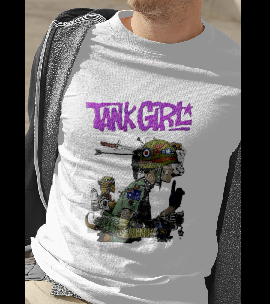 Tank Girl Charlie Dont Surf Punk Woman Helmet Gun Cigar Cartoon T-Shirt