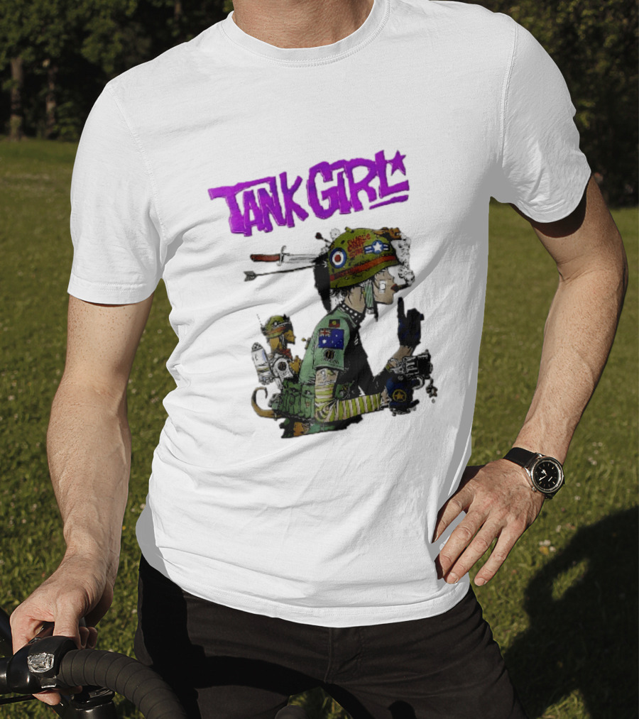Tank Girl Charlie Dont Surf Punk Woman Helmet Gun Cigar Cartoon T-Shirt