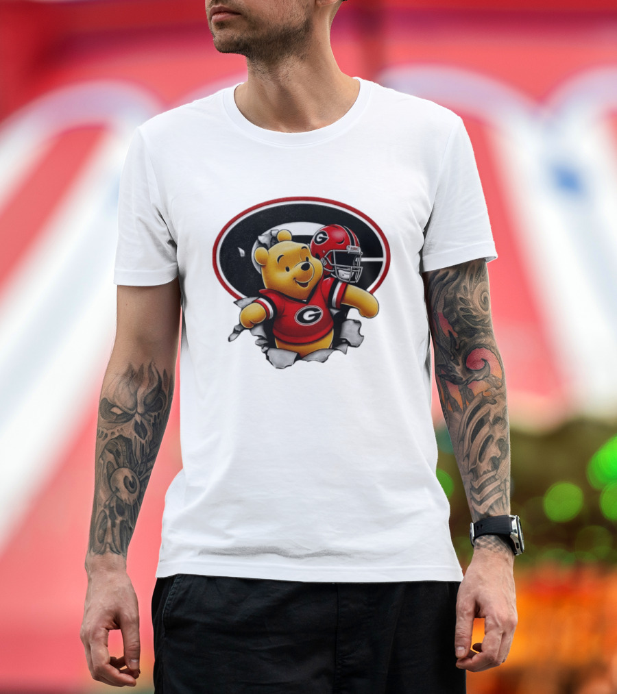 Winnie The Pooh Georgia Bulldogs Football Fan Gear T-Shirt