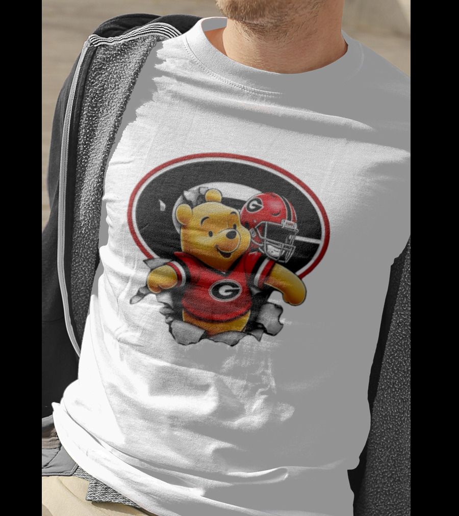 Winnie The Pooh Georgia Bulldogs Football Fan Gear T-Shirt