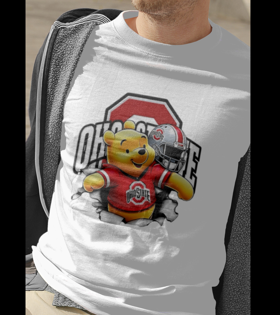 Winnie The Pooh Ohio State Buckeyes Football Team Helmets Series T-Shirt