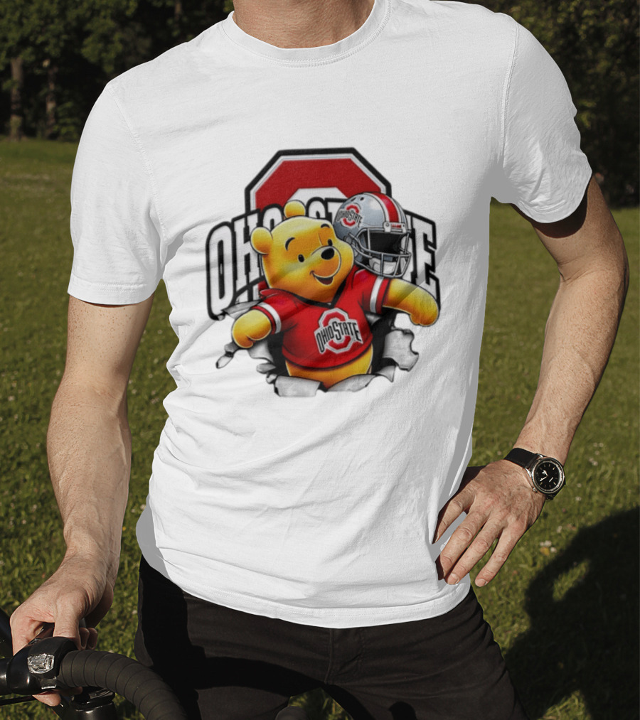 Winnie The Pooh Ohio State Buckeyes Football Team Helmets Series T-Shirt