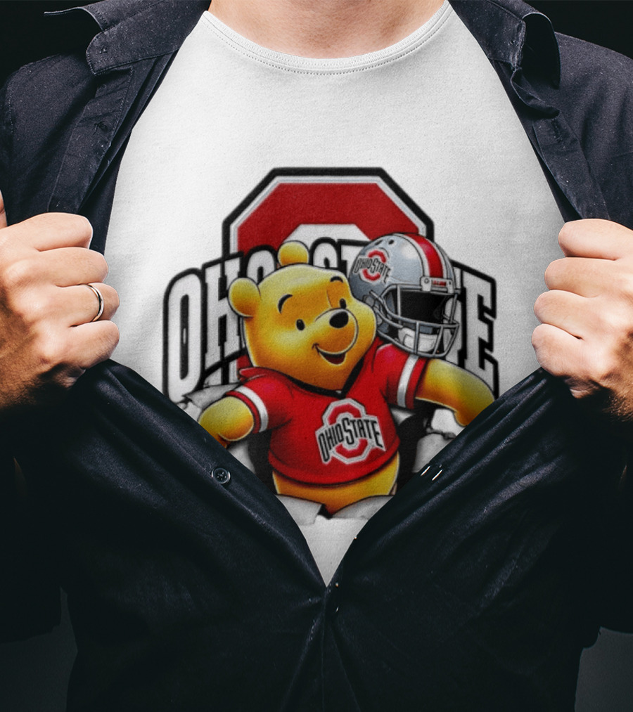 Winnie The Pooh Ohio State Buckeyes Football Team Helmets Series T-Shirt