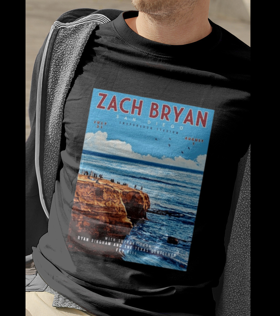 Zach Bryan San Diego Snapdragon Stadium July 31 August 1 With Support From Ryan Bingham The Texas Gentlemen Feu Fei T-Shirt