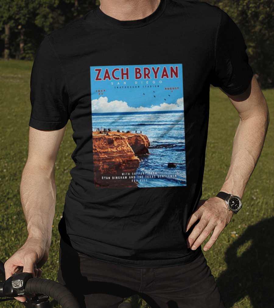 Zach Bryan San Diego Snapdragon Stadium July 31 August 1 With Support From Ryan Bingham The Texas Gentlemen Feu Fei T-Shirt