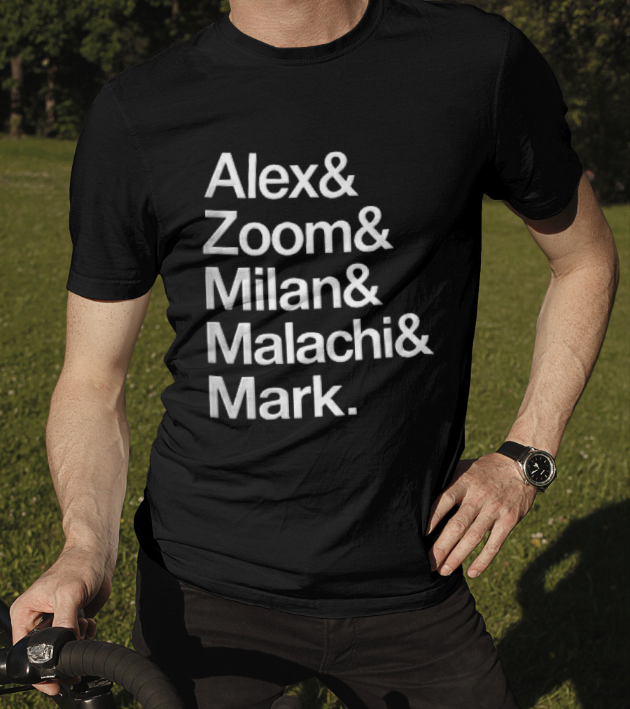 Alex Zoom Milan Malachi Mark Stacked White T-Shirt