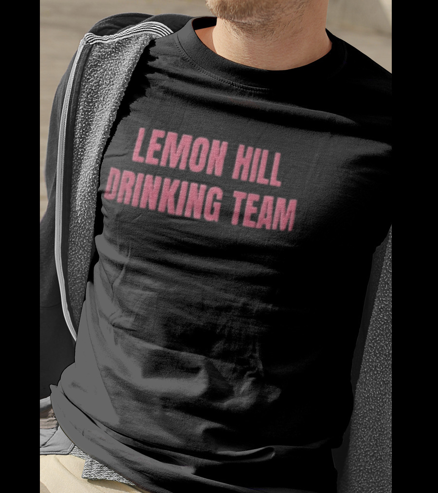 Lemon Hill Drinking Team Red Arched Block Lettering T-Shirt