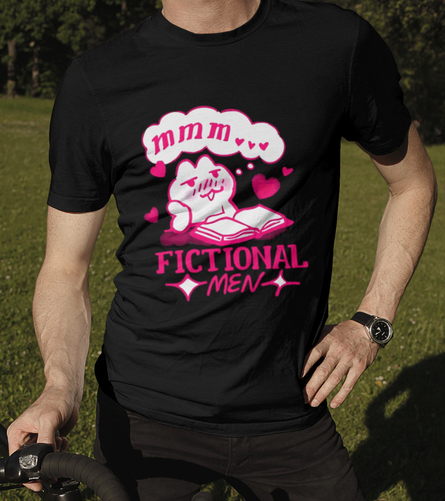 Fictional Men Mmm Hearts Cute Cartoon Reading T-Shirt