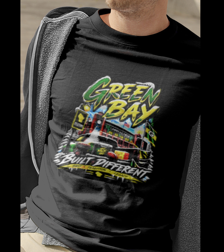 Green Bay Packers Built Different Grit Tradition Legacy Scenic Cheesehead Cityscape T-Shirt