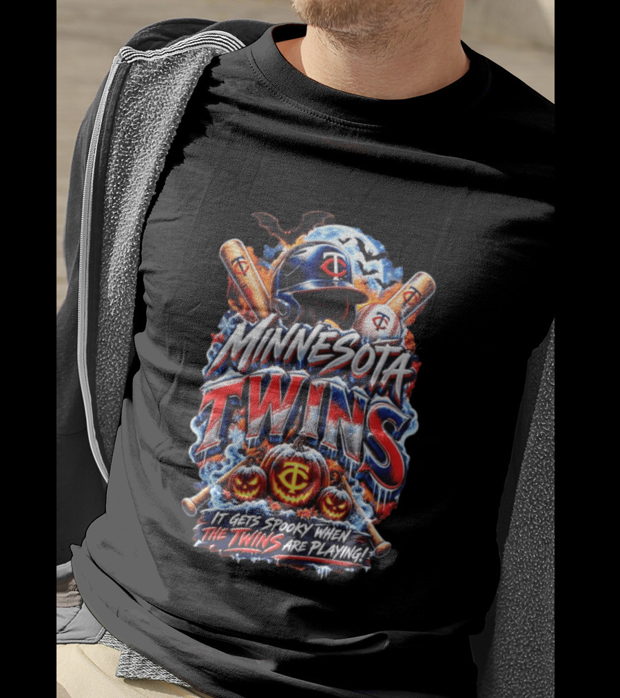 Minnesota Twins Halloween Spooky Baseball T-Shirt