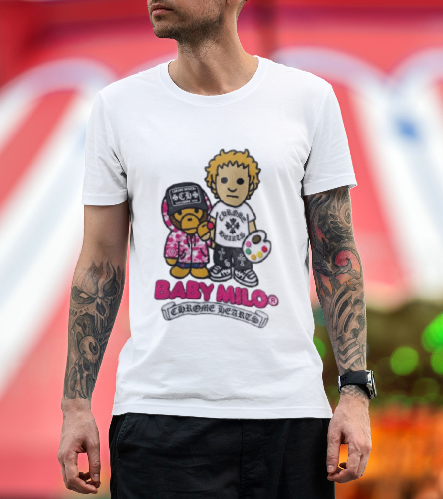 Baby Milo Chrome Hearts Collaboration Graphic Characters T-Shirt