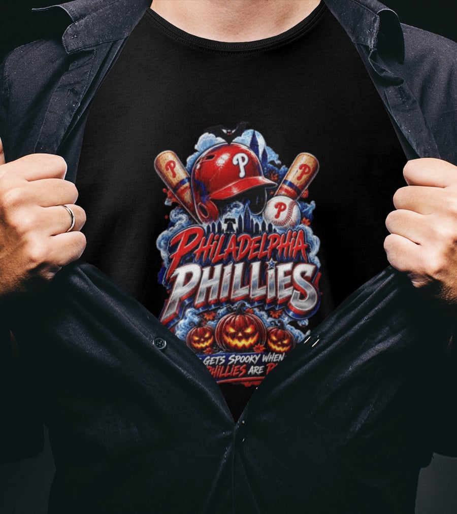Philadelphia Phillies MLB Spooky Halloween Baseball T-Shirt