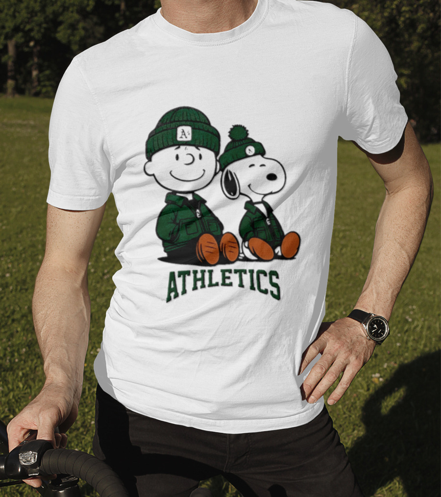Charlie Brown Snoopy Athletics 2026 MLB Football T-Shirt