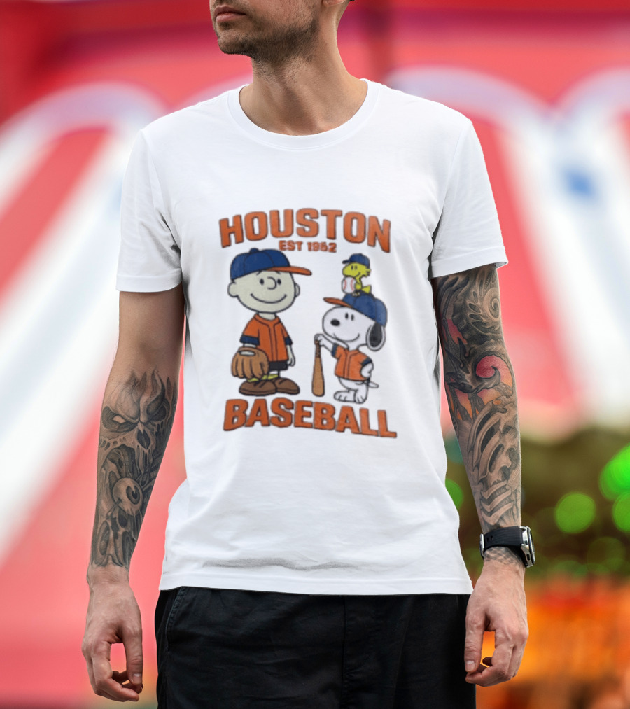 Charlie Brown Snoopy Houston Baseball Est 1962 T-Shirt