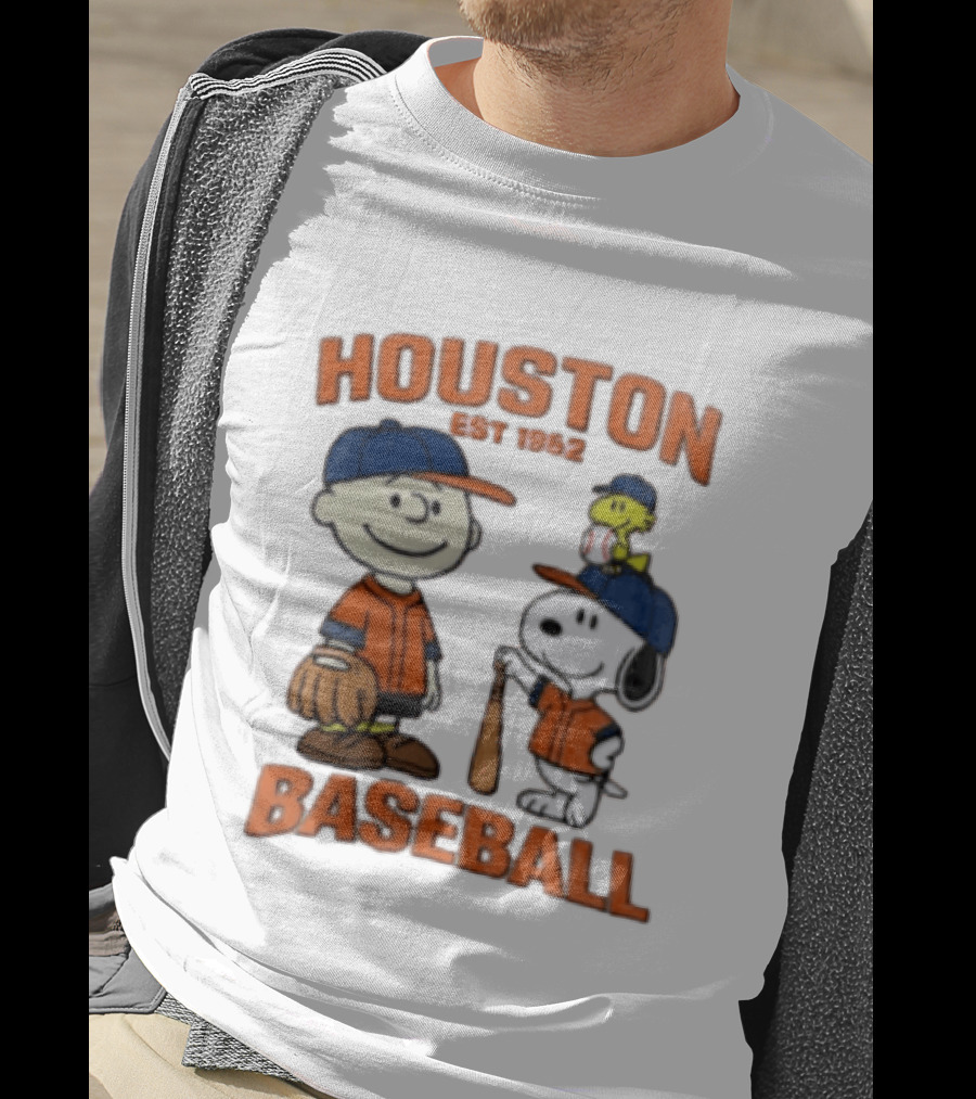 Charlie Brown Snoopy Houston Baseball Est 1962 T-Shirt