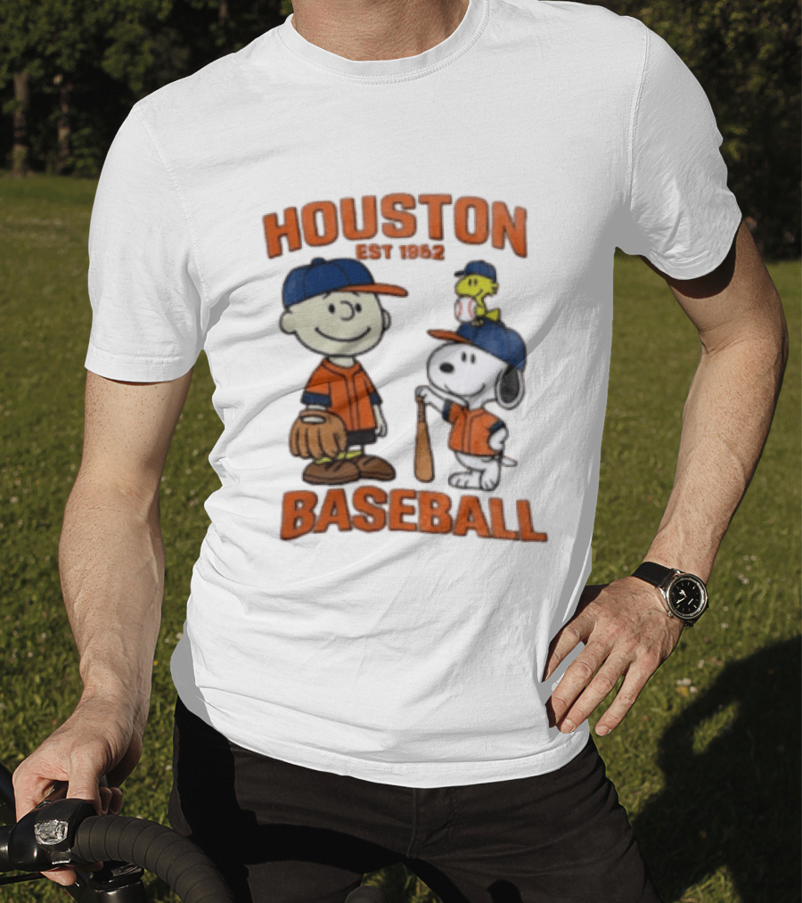 Charlie Brown Snoopy Houston Baseball Est 1962 T-Shirt